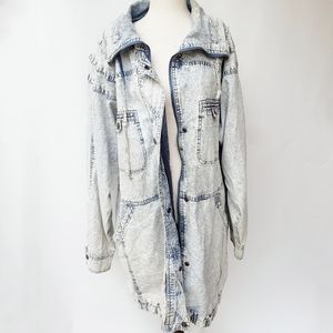 Vintage 90s retro East West denim trench coat size medium unisex